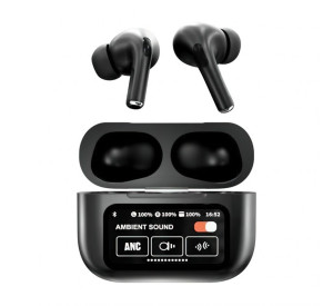 Навушники TWS A9 Pro з сенсорним дисплеєм black