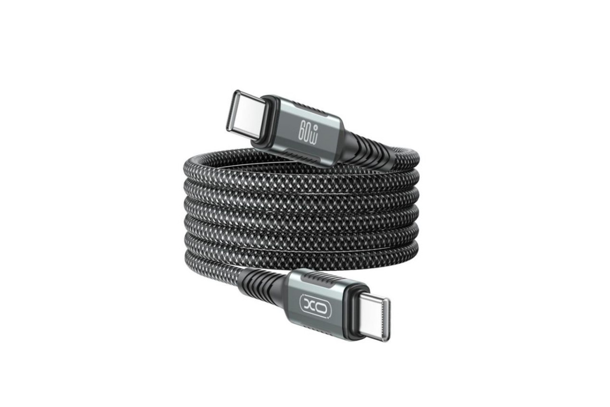 КабельUSBXONB-Q26760WType-CtoType-Cплетеныйнамагнитахblack