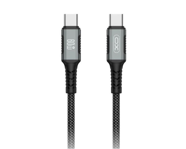 Кабель USB XO NB-Q267 60W Type-C to Type-C плетений на магнітах black