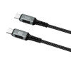 Кабель USB XO NB-Q267 60W Type-C to Type-C плетений на магнітах black