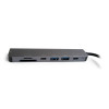 Переходник USB-хаб 7в1 с разъемом Type-C grey