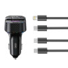 Автомобільний зарядний пристрій (адаптер) - FM-трансмітер 2в1 XO BCC17 PD30W + Data Cable Type-C to Type-C black