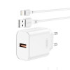 Сетевое зарядное устройство (адаптер) 2в1 XO CE33 QC_18W + USB to Lightning white