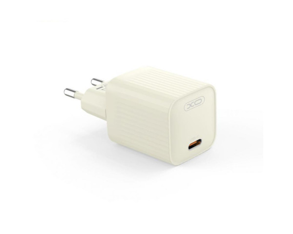 Мережевий зарядний пристрій (адаптер) 2в1 XO L146 PD_20W + Data Cable Type-C to Lightning beige