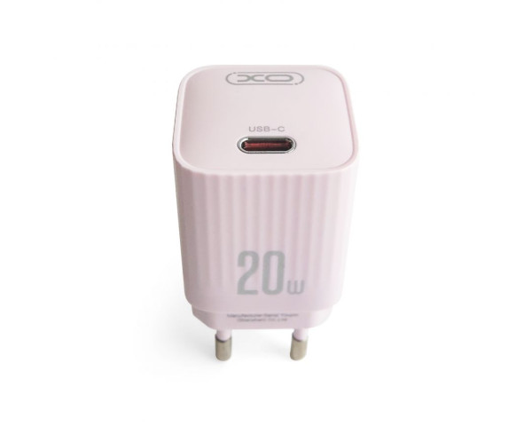 Сетевое зарядное устройство (адаптер) 2в1 XO L146 PD_20W + Data Cable Type-C to Lightning purple