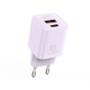 Мережевий зарядний пристрій (адаптер) 2в1 XO L147 PD_20W / QC3.0_18W + Data Cable Type-C to Lightning purple