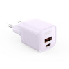 Мережевий зарядний пристрій (адаптер) 2в1 XO L147 PD_20W / QC3.0_18W+ Data Cable Type-C to Type-C purple
