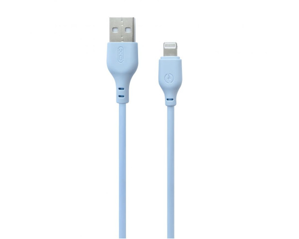Мережевий зарядний пристрій (адаптер) 2в1 XO L157 1USB/QC3.0/18W + Data Cable USB to Lightning blue