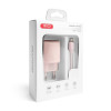 Мережевий зарядний пристрій (адаптер) 2в1 XO L157 1USB/QC3.0/18W + Data Cable USB to Lightning pink