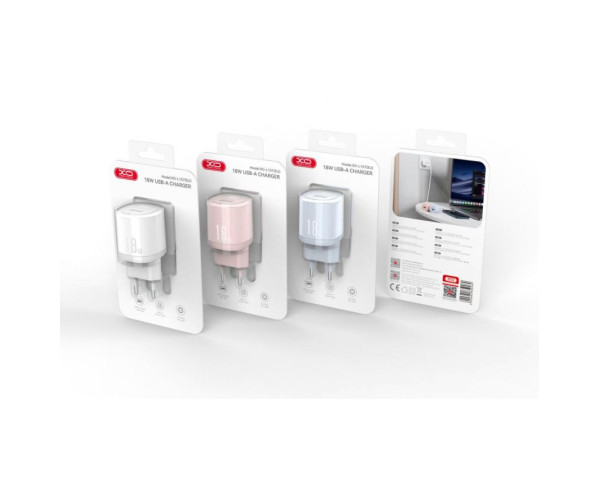 Сетевое зарядное устройство (адаптер) XO L157 1USB / QC3.0 / 18W blue