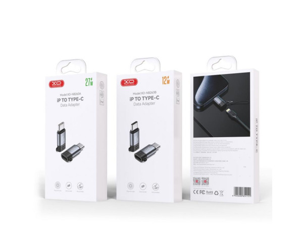 Перехідник XO NB263-A PD27W Lightning to Type-C grey