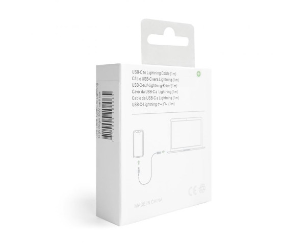 Кабель USB Type-C to Lightning 20W white High Original Quality carton box logo