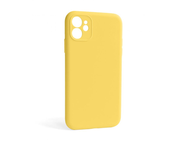 Чохол Full Silicone Case для Apple iPhone 12 yellow (04) закрита камера (без логотипу)