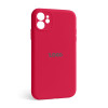 Чехол Full Silicone Case для Apple iPhone 12 rose red (37) закрытая камера