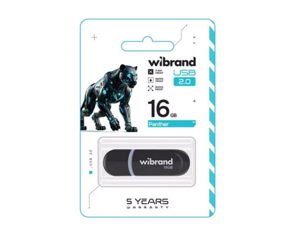 Флеш-пам'ять USB Wibrand Panther 16GB USB 2.0 black