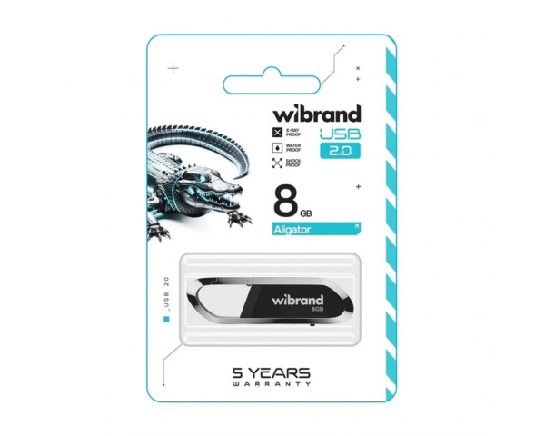 Флеш-пам'ять USB Wibrand Aligator 8GB USB 2.0 black