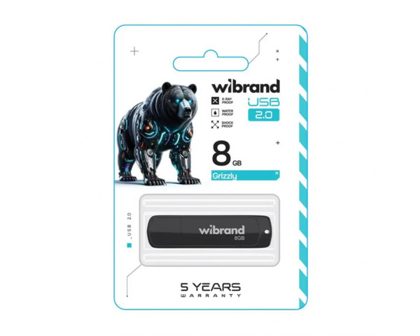 Флеш-пам'ять USB Wibrand Grizzly 8GB USB 2.0 black