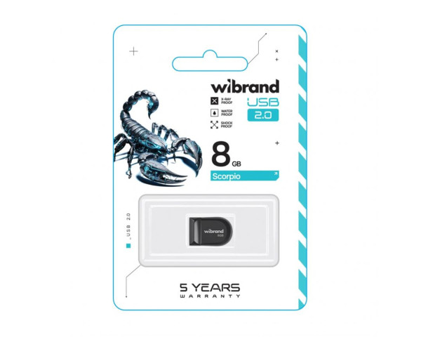 Флеш-пам'ять USB Wibrand Scorpio 8GB USB 2.0 black