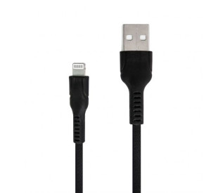 Кабель USB Lightning круглий тканинний black (тех.пак.)