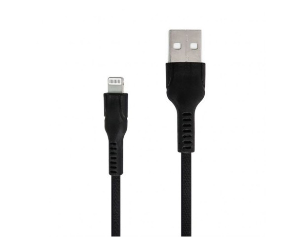 Кабель USB Lightning круглий тканинний black (тех.пак.)