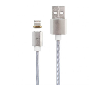 Кабель USB DM-M15 Lightning Magnetic silver
