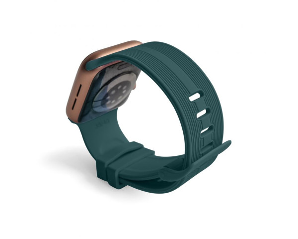 Ремінець для Apple Watch Sport Band рифлений 38/40мм S/M dark green / сіро-зелений(14)