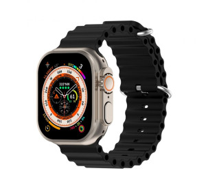 Ремінець для Apple Watch Ultra Ocean Band силіконовий 38/40/41мм L black / чорний (01)
