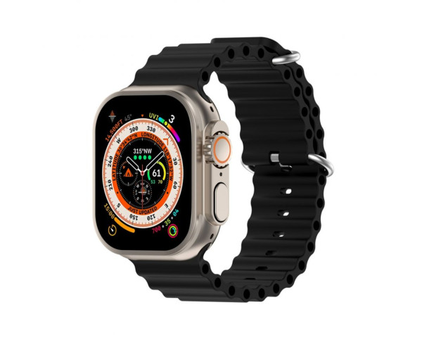 Ремінець для Apple Watch Ultra Ocean Band силіконовий 38/40/41мм L black / чорний (01)
