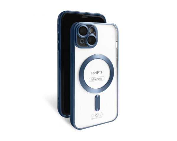 Чехол с функцией MagSafe для Apple iPhone 13 dark blue (07) матовый