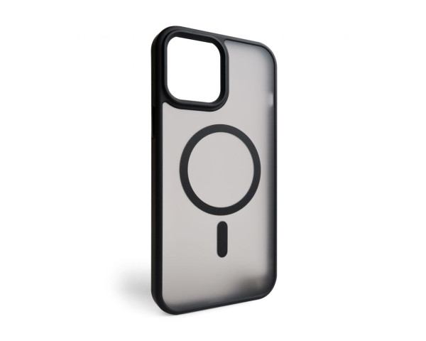 Чехол с функцией MagSafe для Apple iPhone 13 Pro Max с металлическими кнопками black матовый