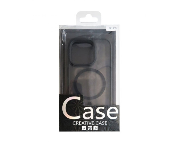 Чехол с функцией MagSafe для Apple iPhone 13 Pro Max с металлическими кнопками black матовый