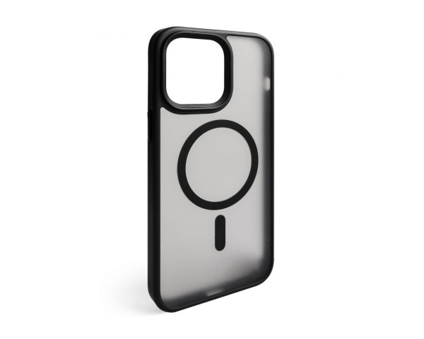 Чехол с функцией MagSafe для Apple iPhone 15 Pro Max с металлическими кнопками black матовый