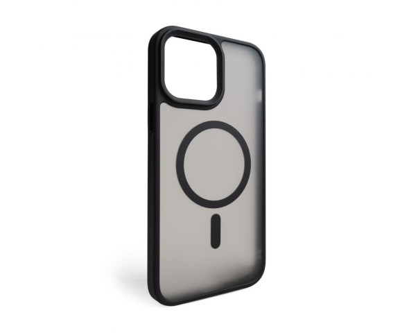 Чохол with MagSafe для iPhone 15 з металевими кнопками black matte