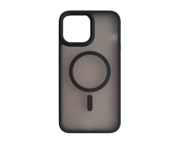 Чохол with MagSafe для iPhone 15 з металевими кнопками black matte