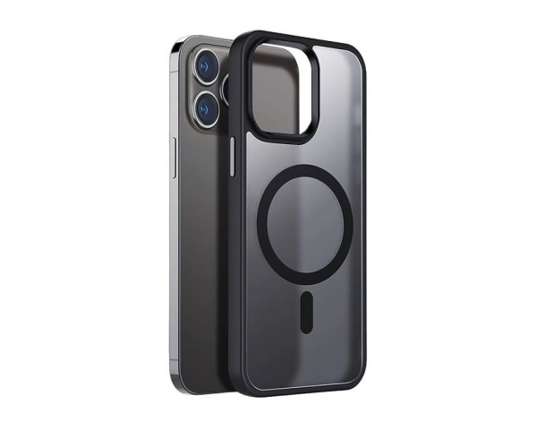 Чохол with MagSafe для iPhone 16 Pro Max з металевими кнопками black matte