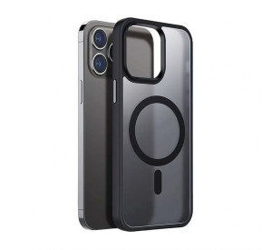 Чохол with MagSafe для iPhone 16 Pro з металевими кнопками black matte