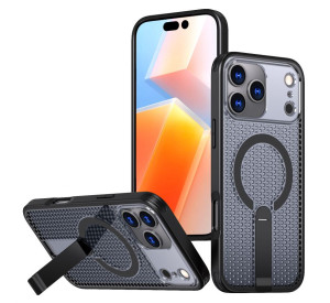 Чохол з MagSafe AeroCool для Apple iPhone 17 Pro Max з підставкою black (01)
