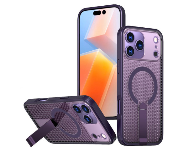 Чохол з MagSafe AeroCool для Apple iPhone 17 Pro Max з підставкою purple (03)