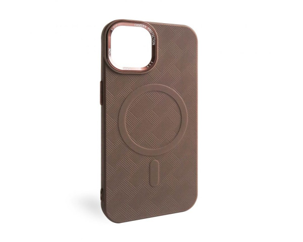 Чехол с функцией MagSafe Textured для Apple iPhone 14 brown (02)