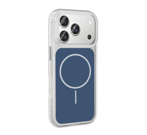 Чохол з функцією MagSafe для Apple iPhone 16 clear/dark blue (04)