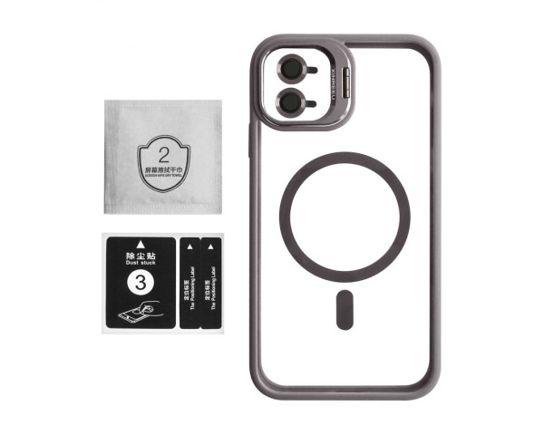 Чохол з функцією MagSafe для Apple iPhone 11 з підставкою та захистом для камер light grey
