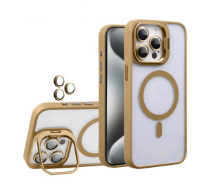 Чохол з функцією MagSafe для Apple iPhone 11 з підставкою та захистом для камер gold brown (9)