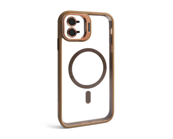 Чохол з функцією MagSafe для Apple iPhone 11 з підставкою та захистом для камер gold brown (9)