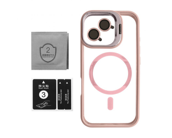 Чохол з функцією MagSafe для Apple iPhone 11 з підставкою та захистом для камер pink (10)