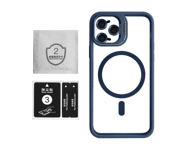Чохол з функцією MagSafe для Apple iPhone 11 Pro з підставкою та захистом для камер dark blue (4)