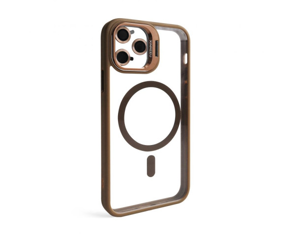 Чохол з функцією MagSafe для Apple iPhone 11 Pro з підставкою та захистом для камер gold brown (9)