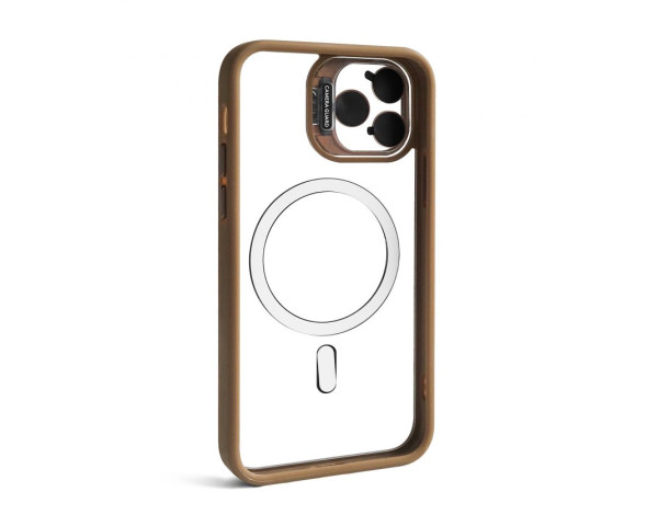 Чохол з функцією MagSafe для Apple iPhone 11 Pro Max з підставкою та захистом для камер gold brown (9)