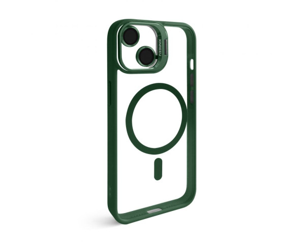 Чехол с функцией MagSafe для Apple iPhone 13 с подставкой и защитой для камер green