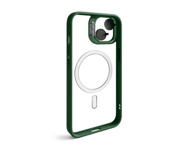 Чехол с функцией MagSafe для Apple iPhone 13 с подставкой и защитой для камер green
