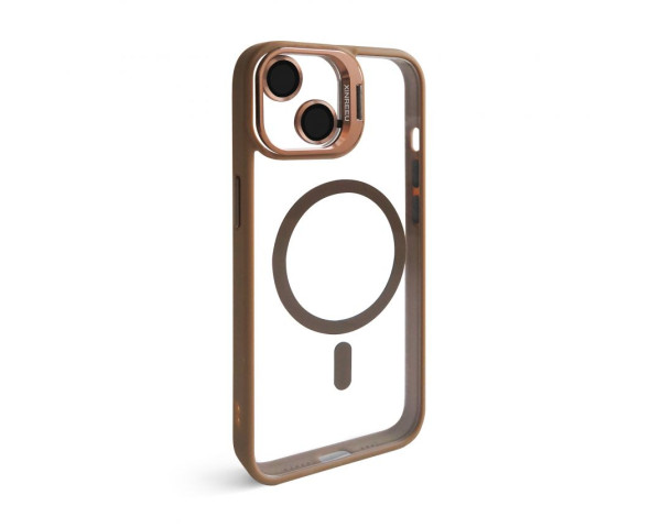 Чохол з функцією MagSafe для Apple iPhone 13 з підставкою та захистом для камер gold brown (9)